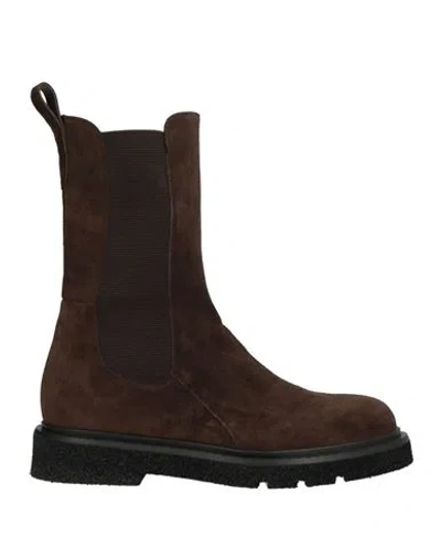 Guglielmo Rotta Woman Ankle Boots Dark Brown Size 7 Leather