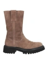 Guglielmo Rotta Woman Ankle Boots Khaki Size 11 Leather In Beige