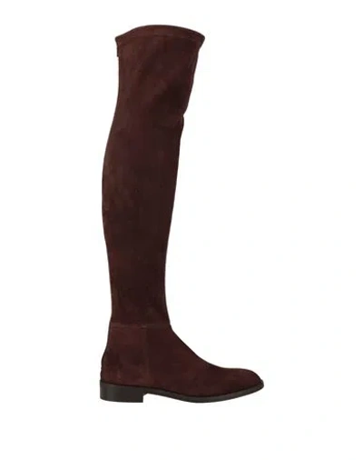 Guglielmo Rotta Woman Boot Dark Brown Size 7 Soft Leather In White