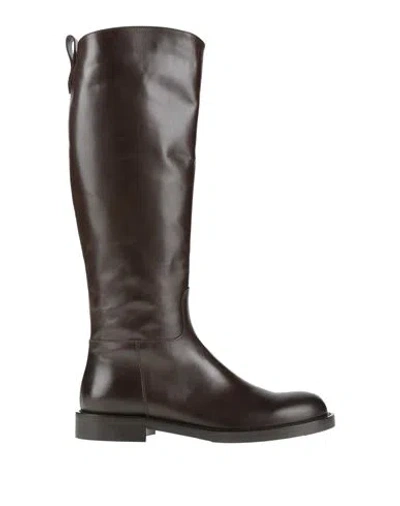 Guglielmo Rotta Woman Boot Dark Brown Size 9 Leather