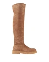 Guglielmo Rotta Woman Boot Khaki Size 8 Leather In Beige