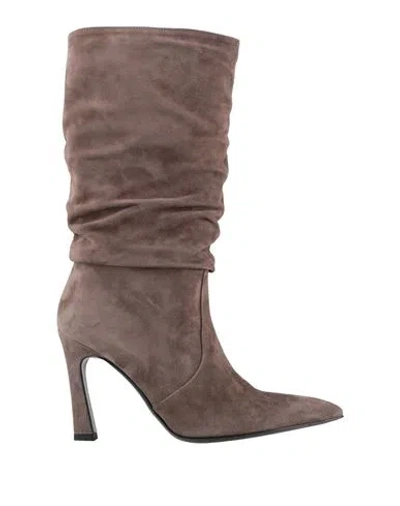 Guglielmo Rotta Woman Boot Lead Size 6.5 Leather In Brown