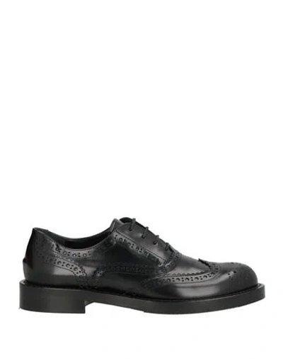 Guglielmo Rotta Woman Lace-up Shoes Black Size 8 Leather