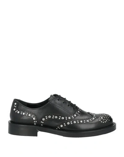 Guglielmo Rotta Woman Lace-up Shoes Black Size 8 Leather
