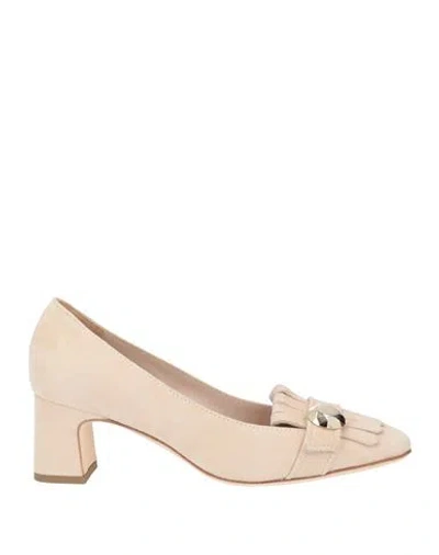 Guglielmo Rotta Woman Loafers Beige Size 10 Leather In Gold
