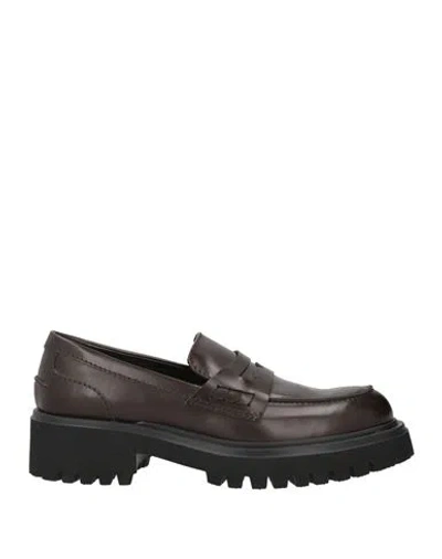 Guglielmo Rotta Woman Loafers Dark Brown Size 7 Leather