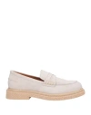 Guglielmo Rotta Woman Loafers Light Grey Size 7.5 Leather In Grey