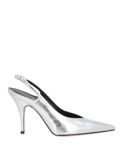 Guglielmo Rotta Woman Pumps Silver Size 7 Leather