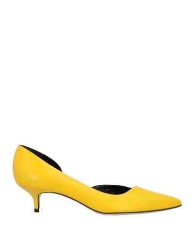 Guglielmo Rotta Woman Pumps Yellow Size 5 Leather