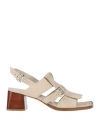 Guglielmo Rotta Woman Sandals Beige Size 8 Leather