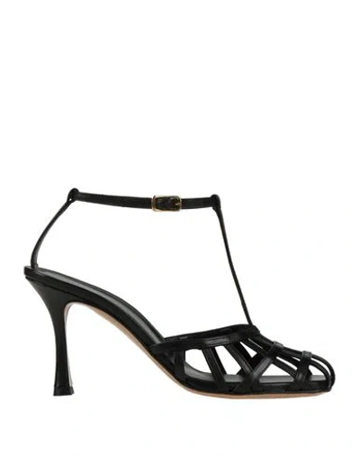 Guglielmo Rotta Woman Sandals Black Size 5 Leather