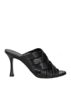 Guglielmo Rotta Woman Sandals Black Size 7 Leather In Black