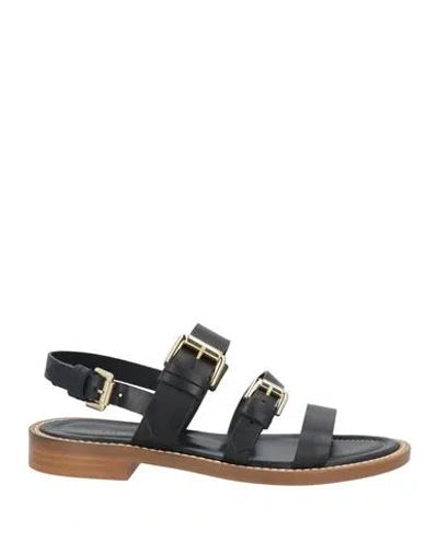 Guglielmo Rotta Woman Sandals Black Size 7.5 Leather