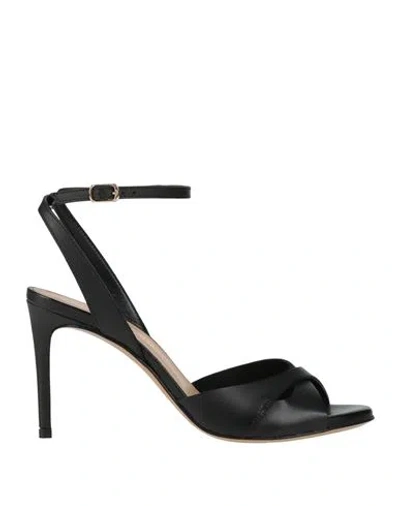 Guglielmo Rotta Woman Sandals Black Size 8 Leather