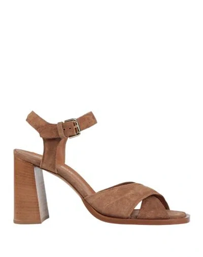 Guglielmo Rotta Woman Sandals Light Brown Size 7 Leather In Multi