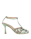Guglielmo Rotta Woman Sandals Light Green Size 9 Leather