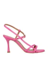 Guglielmo Rotta Woman Sandals Magenta Size 7.5 Leather In Pink
