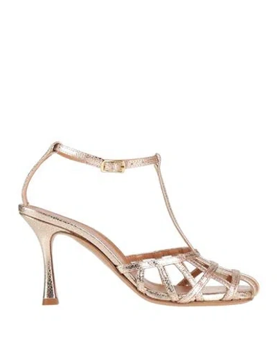 Guglielmo Rotta Woman Sandals Platinum Size 7 Leather In Grey