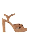 Guglielmo Rotta Woman Sandals Sand Size 11 Textile Fibers In Beige