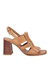 Guglielmo Rotta Woman Sandals Tan Size 6 Soft Leather In Brown