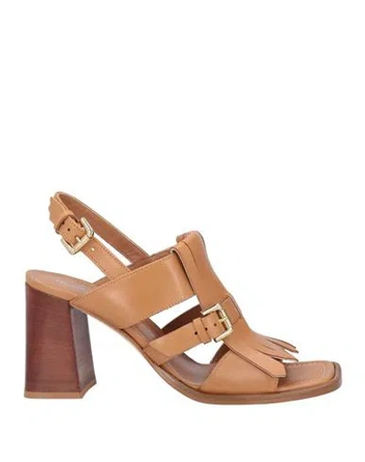 Guglielmo Rotta Woman Sandals Tan Size 6 Soft Leather In Brown