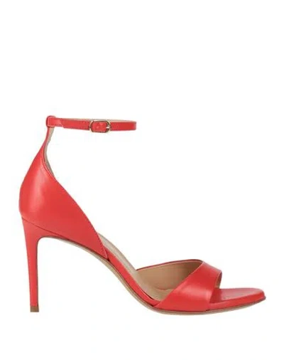 Guglielmo Rotta Woman Sandals Tomato Red Size 8 Leather