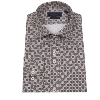 Guide London Geometric Pattern Cotton Shirt In Blue