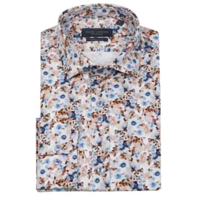 Guide London L/s Floral Pattern Shirt In Brown