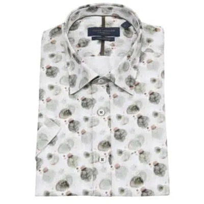 Guide London Pebble Watercolour Short Sleeve Shirt In Blue