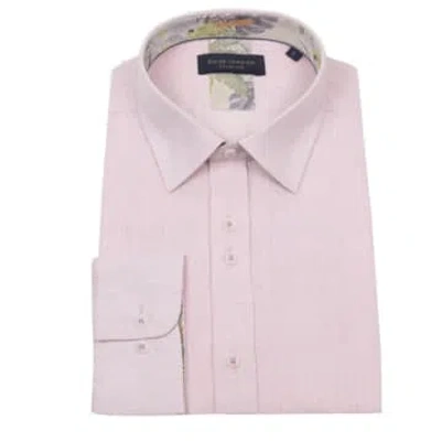 Guide London Summer Breeze Linen Blend Long Sleeve Shirt In Pink