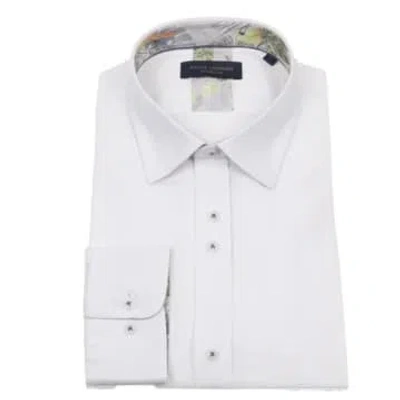 Guide London Summer Breeze Linen Blend Long Sleeve Shirt In White