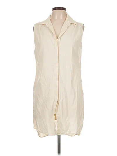 Pre-owned Guideboat Co. Sleeveless Button Down Shirt In White