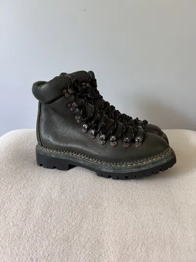 Pre-owned Guidi 2006v Full Grain Calf Leather Boots In Olive