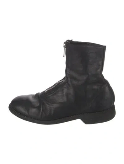 Pre-owned Guidi 210 Leather Boots In Black