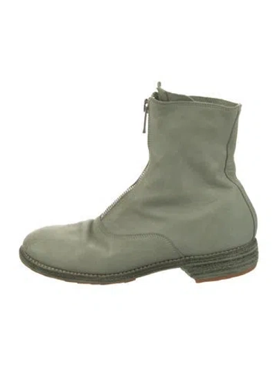Pre-owned Guidi 210 Leather Combat Boots In Green