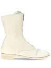 Guidi Women 310 Front Zip Military Boot In 白色