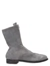 Guidi 'mid-calf Round Toe Boots Stitching' In Gray