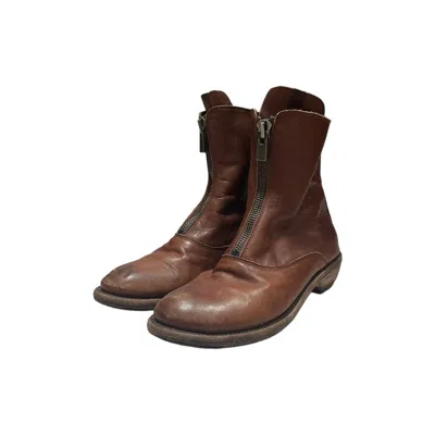 Pre-owned Guidi 310 Front Zip Boots In Brown