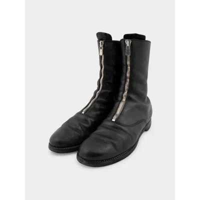 Pre-owned Guidi 310 Front Zip Boots In Black