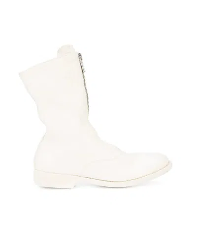 Guidi 310 Front Zipper Boots In White