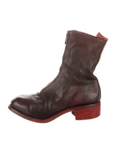 Pre-owned Guidi 310 Leather Boots In Burgundy/red
