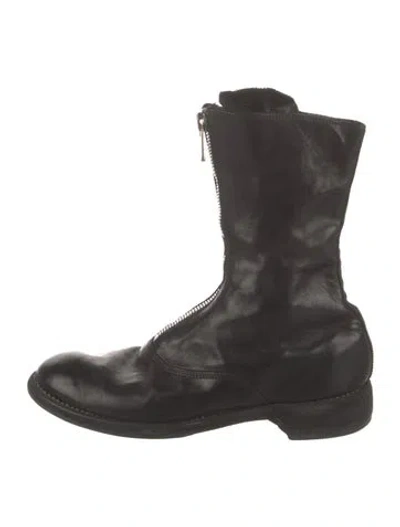 Pre-owned Guidi 310 Leather Combat Boots In Black