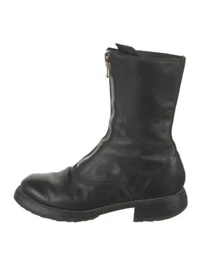 Pre-owned Guidi 310 Leather Combat Boots In Black