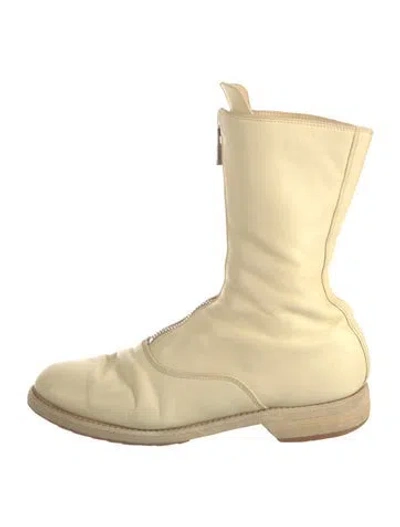 Pre-owned Guidi 310 Leather Moto Boots In Neutrals