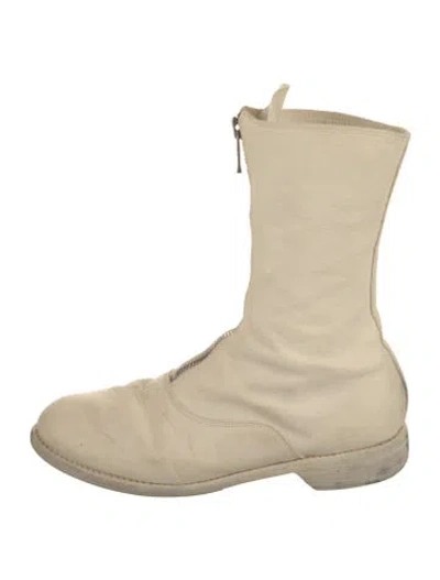 Pre-owned Guidi 310 Leather Moto Boots In Neutrals