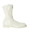 Guidi Women 310 Front Zip Military Boot In White
