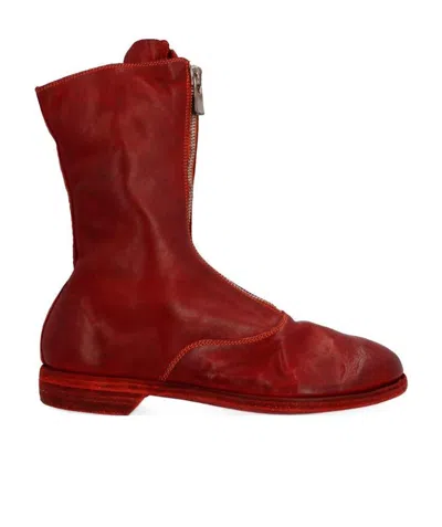 Guidi 310 Series Front Zipper Boots In Red