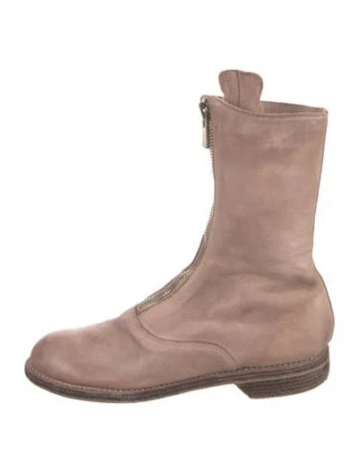 Pre-owned Guidi 310 Zip Leather Combat Boots In Neutral