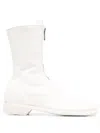 Guidi Front-zip Leather Boots In White