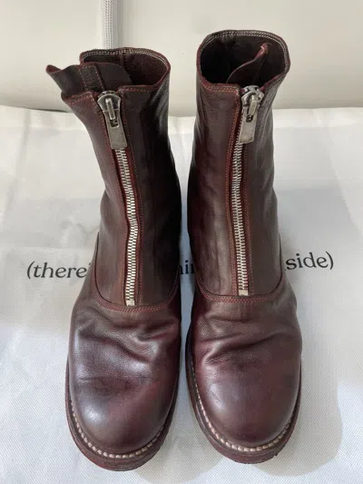 Pre-owned Guidi 330 Front Zip Army Boot Size 44 In Red